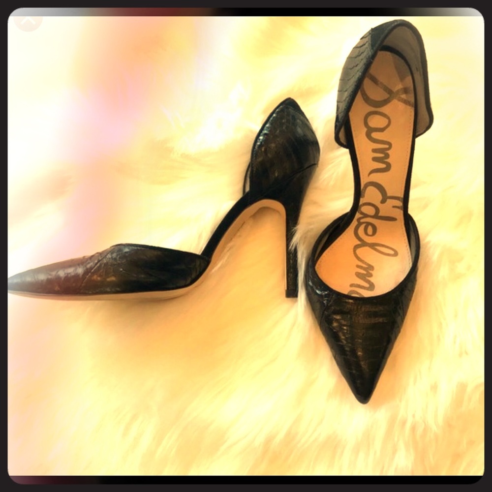 Sam Edelman Delilah Black Snake Pumps